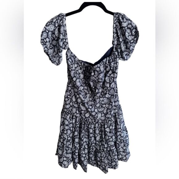 LIKELY Marty Off-Shoulder Paisley Navy Blue Mini Dress. NWOT. Size 10 - Picture 5 of 6